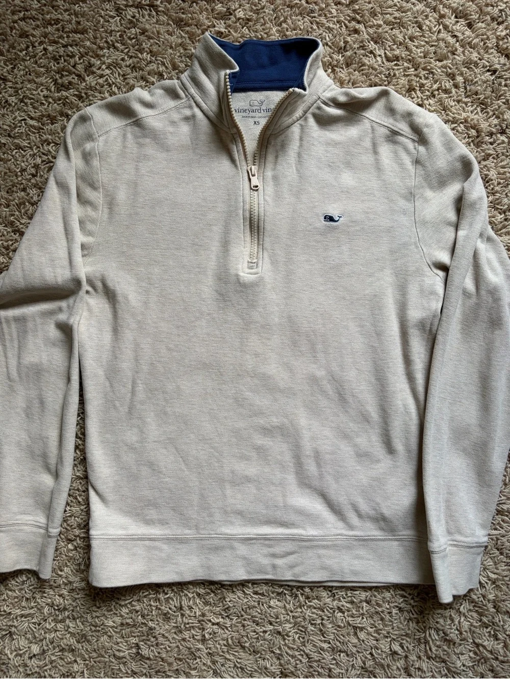 Vineyard Vines Men’s XS Cream 1/4 Zip Pullover Sweater
